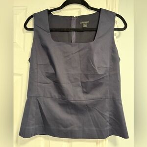 Ann Taylor Fitted Blue Peplum Tank Top
